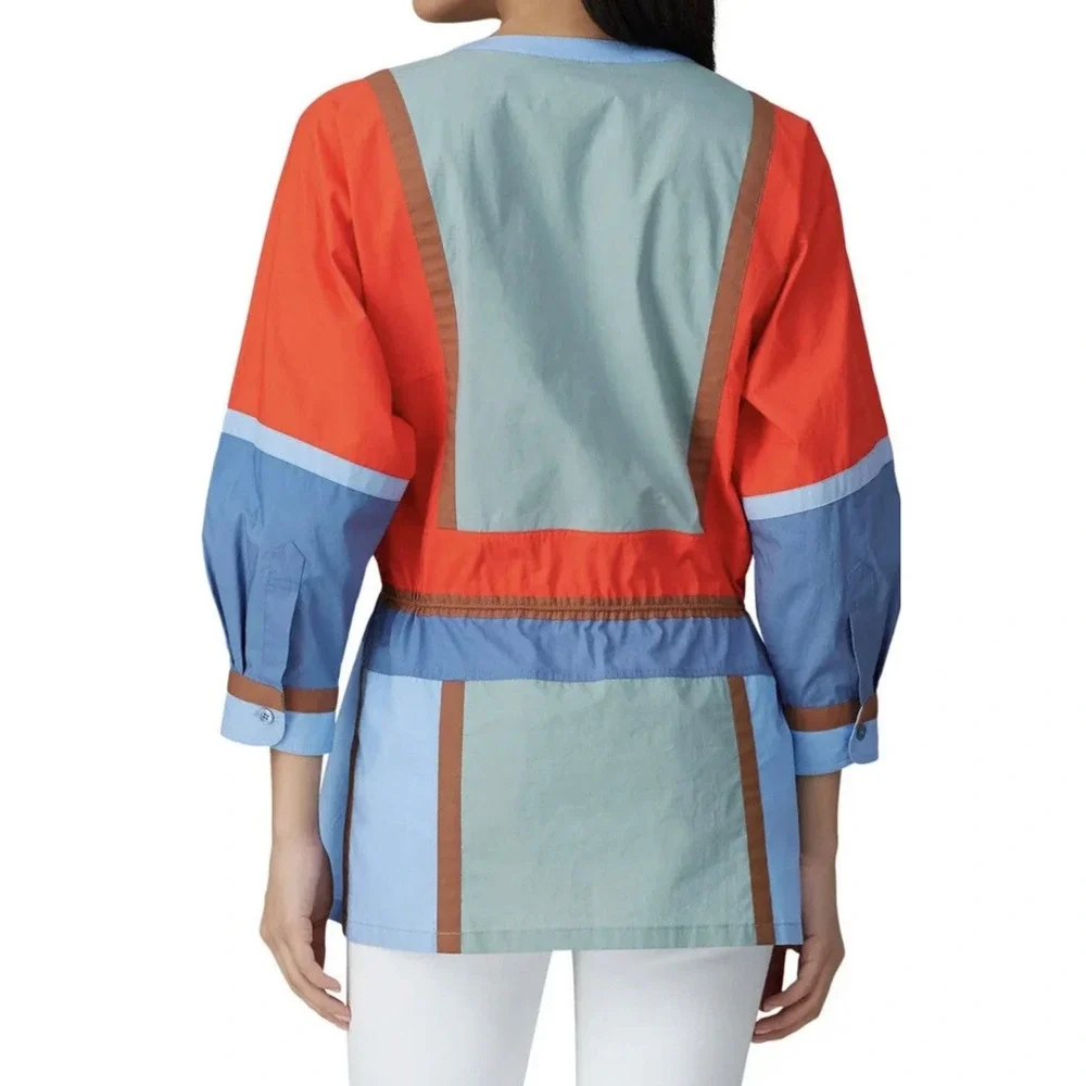 Tory‎ Burch Color-Block Poplin Tunic Top Womens Size 2
